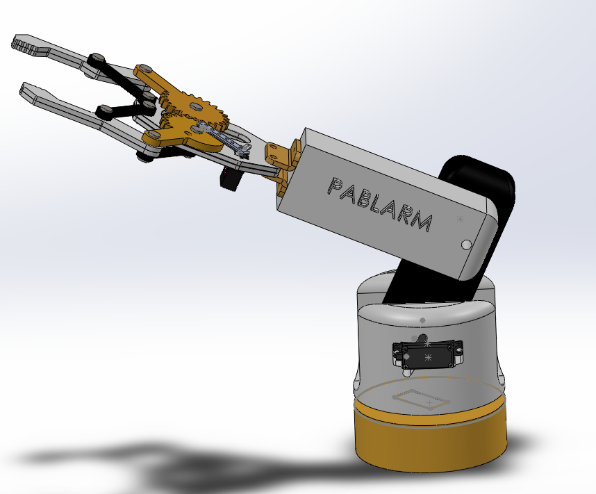 CAD render of the multi-axis robotic arm