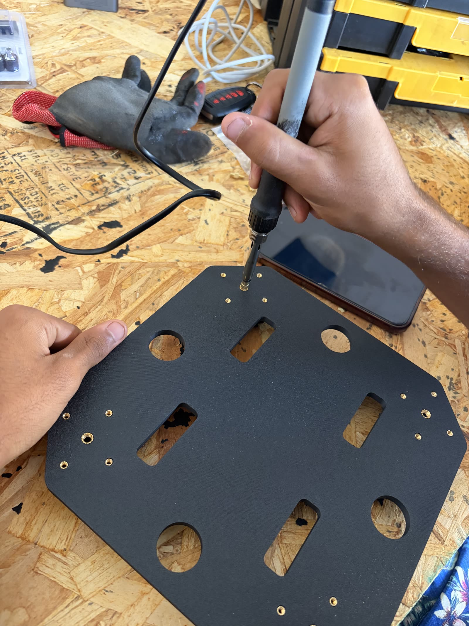 Heat-set inserts installed into printed parts
