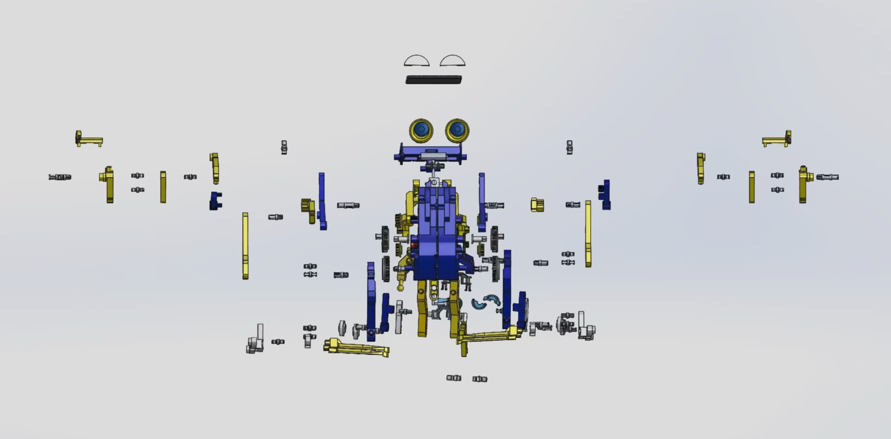 Exploded view of the full multi-part assembly
