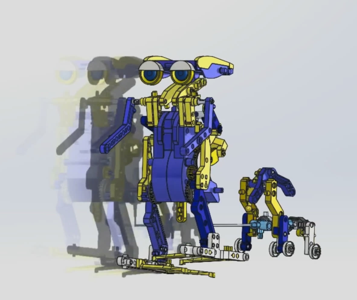 CAD assembly of the walking mechanism